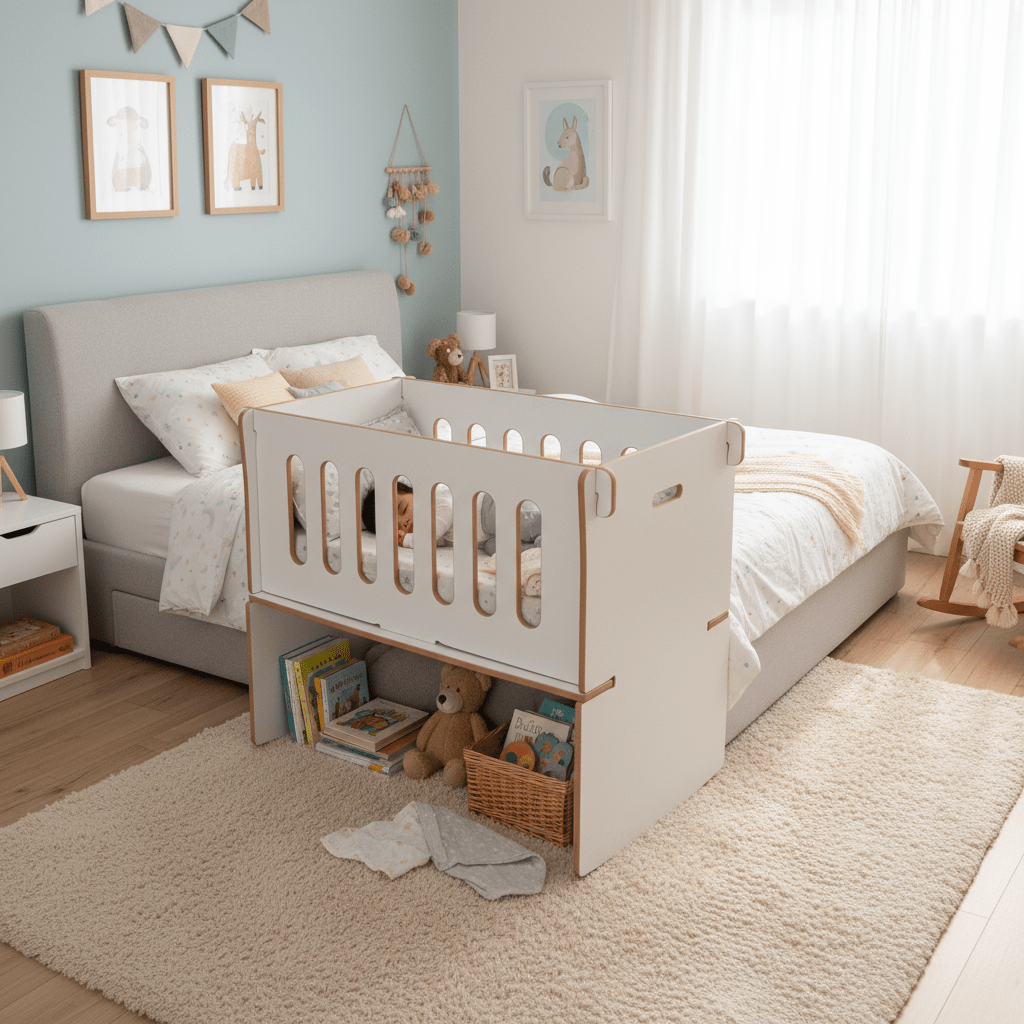 Baby Crib Built-in Bed - Image 3