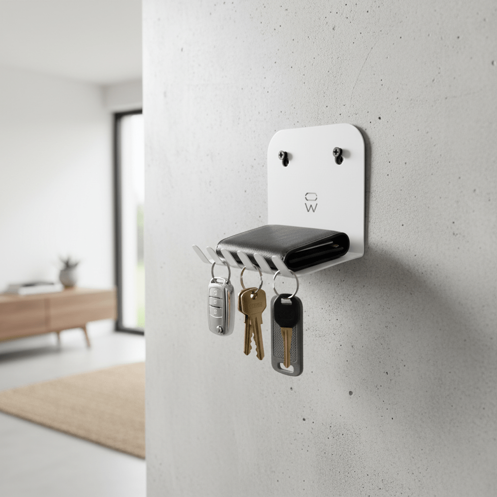 Wall-Mounted Shelf with Keys Hanger - Image 4